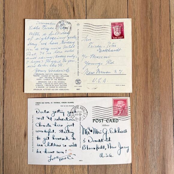 Lot 12 Vintage Travel Postcards China Jerusalem Paris Acapulco Posted Used - Picture 11 of 11